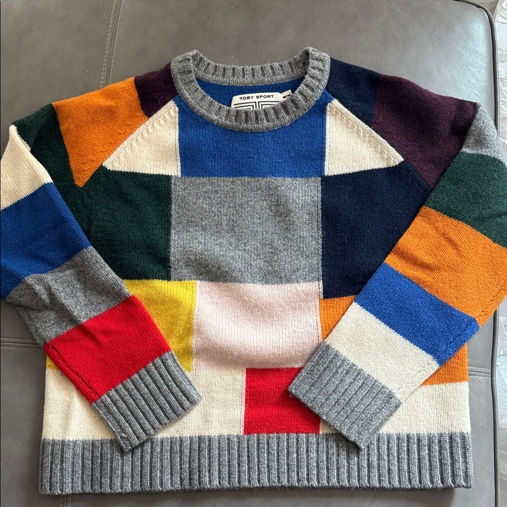 Tory Sport Women’s Multicolor Patchwork Sweater